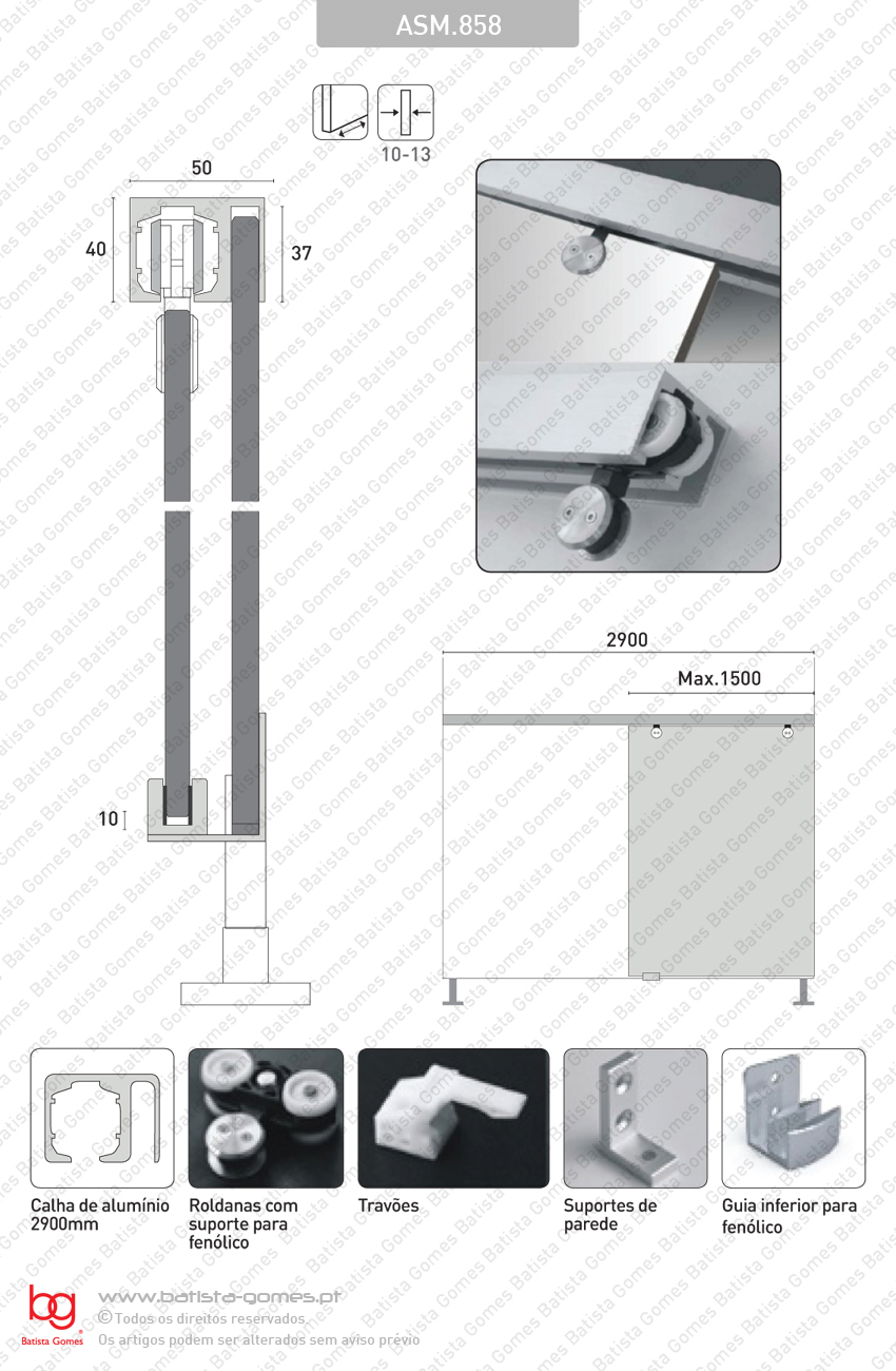 Kit para porta de correr